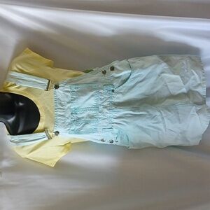 Squeeze Acid washed overalls, light wash, coverall skirt M